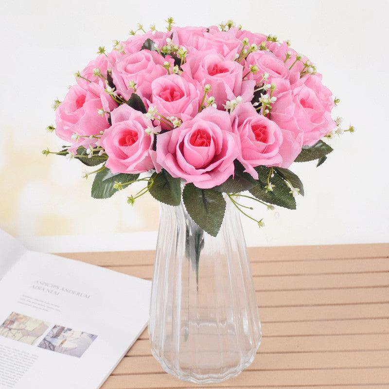 1 Bush 14 Inch Artificial Flowers Roses Bouquet - Artificialmerch