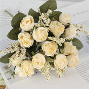 1 Bush 11 Inch Artificial Flowers Roses Bouquet - Artificialmerch