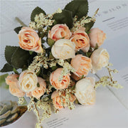 1 Bush 11 Inch Artificial Flowers Roses Bouquet - Artificialmerch