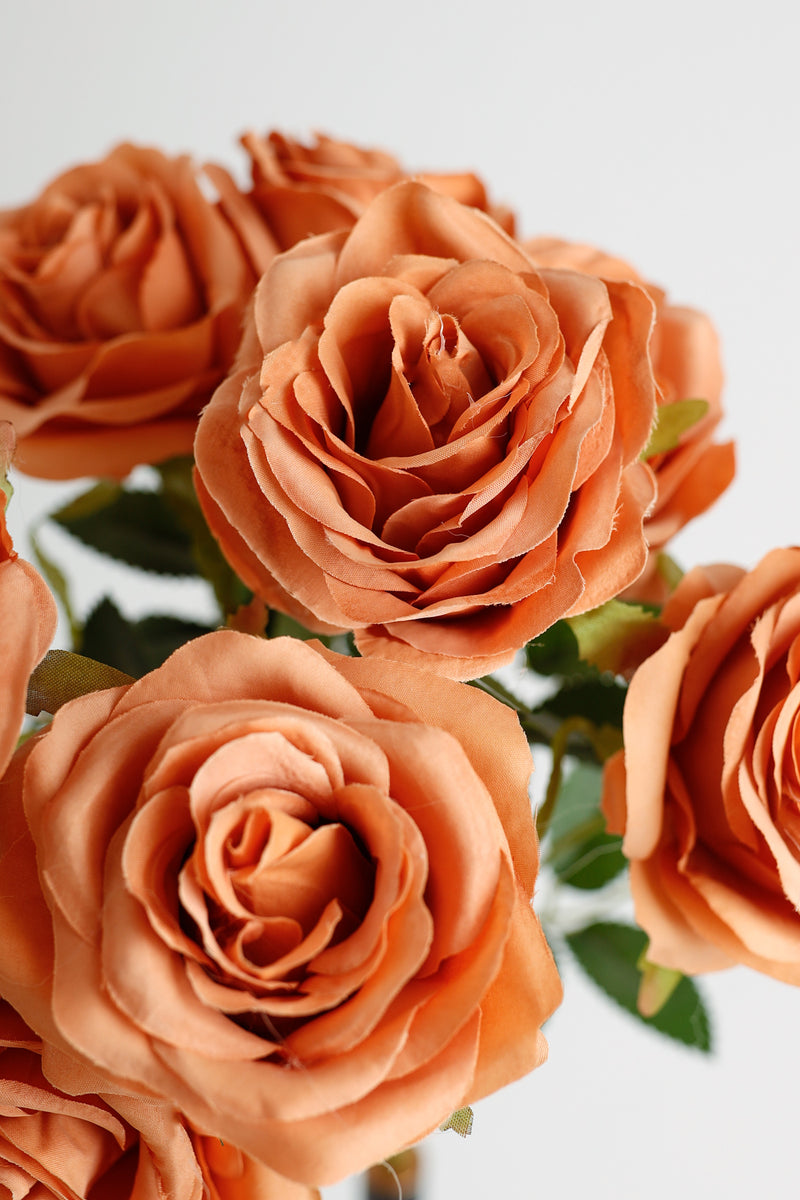 AM Basics 17" Roses Bush Artificial Silk Flowers Fall Bush Wholesale