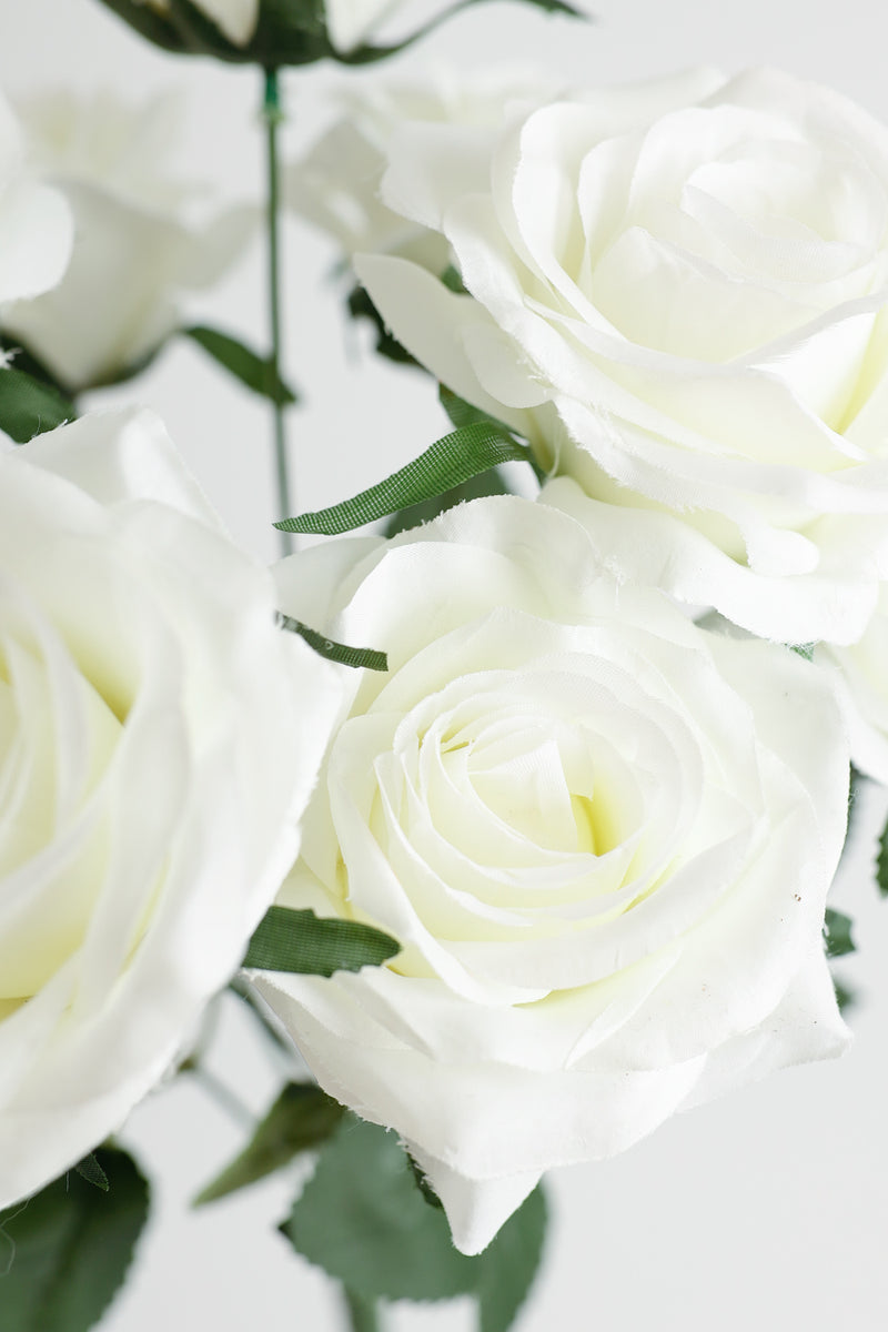 AM Basics 17" Roses Bush Artificial Silk Flowers Fall Bush Wholesale