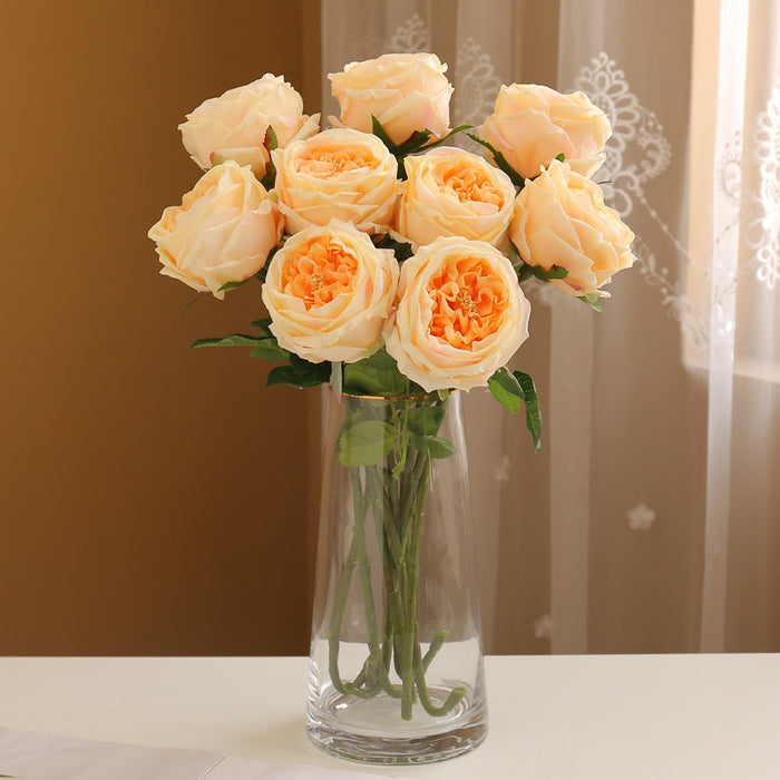 Bulk 9 piezas 17" Real Touch Austin Rose Bouquet flores artificiales 