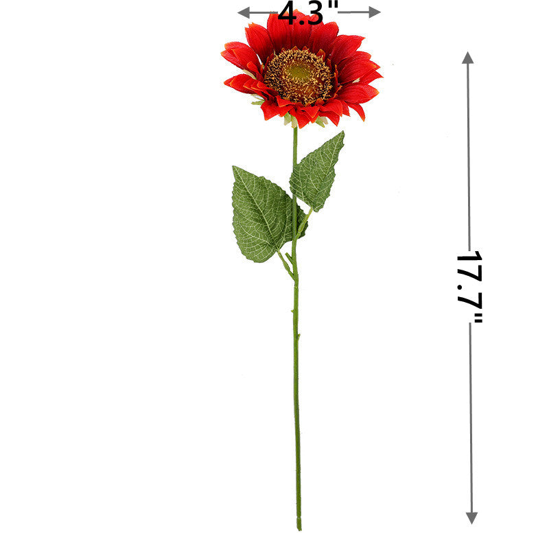 Fleurs artificielles en vrac de 17 pouces Tiges de tournesol en soie Arrangement de tournesol pour l'automne Maison Mariage Jardin Vase Fête d'anniversaire Décoration de cuisine En gros