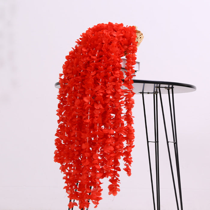 Venta al por mayor de flores artificiales colgantes de ratán de vid de seda de 35 "a granel 