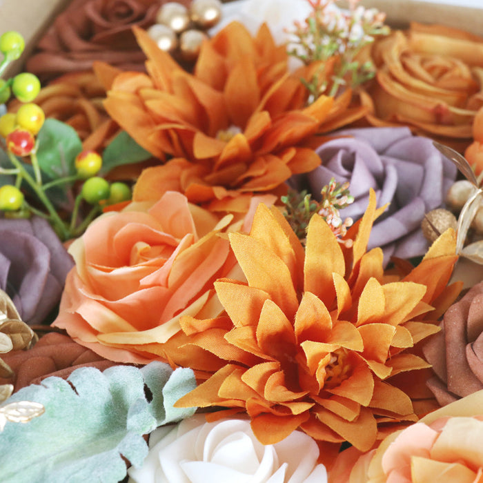 Bulk Artificial Flowers Wedding Faux Flowers Orange for Crafts Wholesale