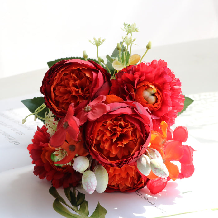 Artificial Peonies Flowers Silk Bouquet For Wedding Decoration