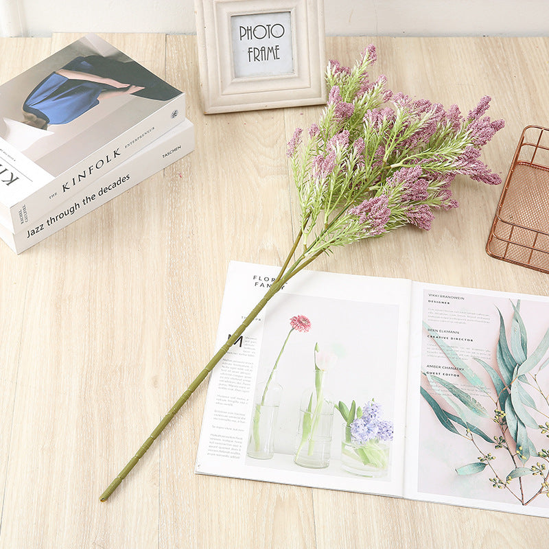 Espuma artificial a granel Vanilla Spike Leaves Bush 27 pulgadas al por mayor 