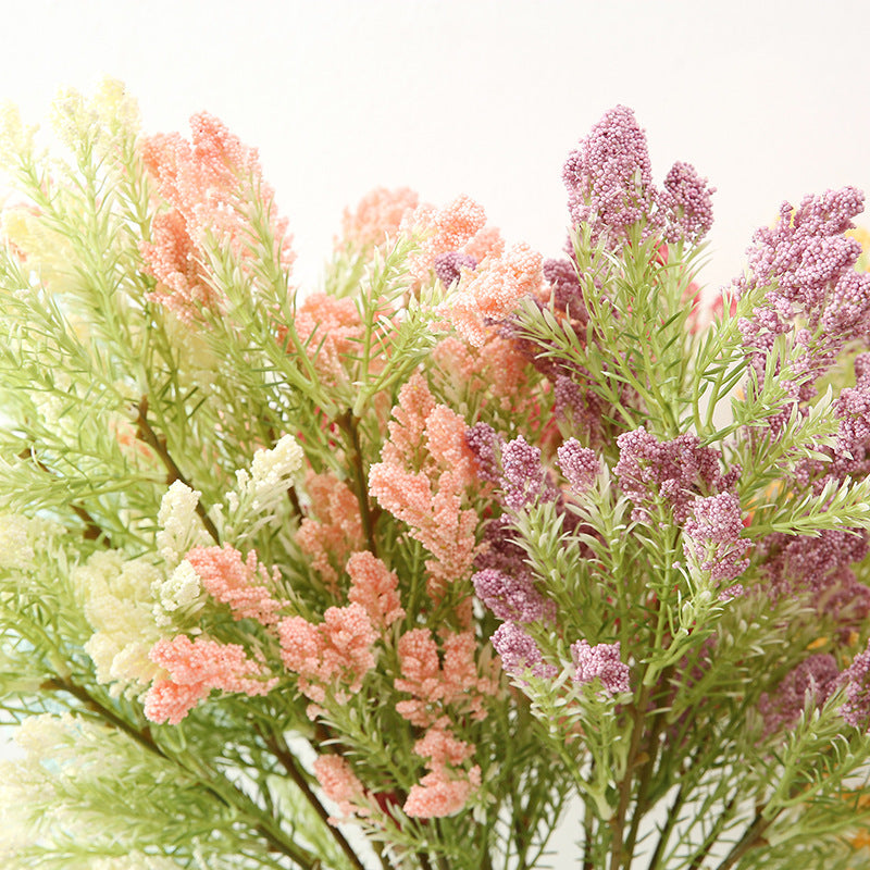 Espuma artificial a granel Vanilla Spike Leaves Bush 27 pulgadas al por mayor 