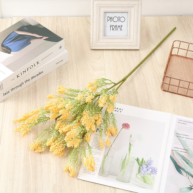 Espuma artificial a granel Vanilla Spike Leaves Bush 27 pulgadas al por mayor 