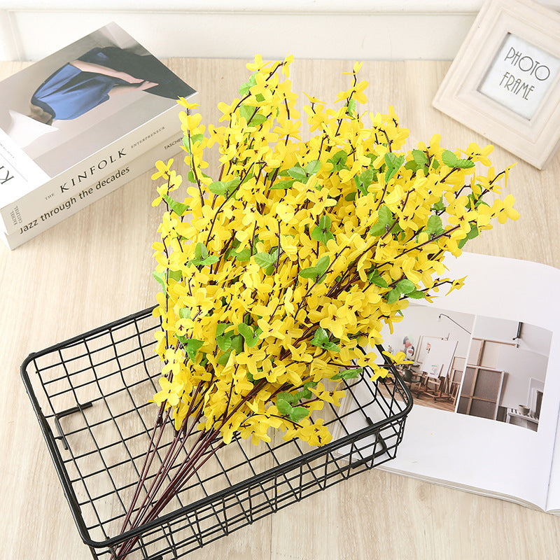 Bulk Artificial Forsythia Flower Stem Faux Silk Flower Wholesale
