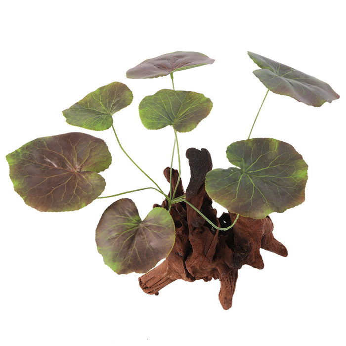 Planta Galax artificial al por mayor Stephania Begonia Erythrophylla follaje verde 14 pulgadas 