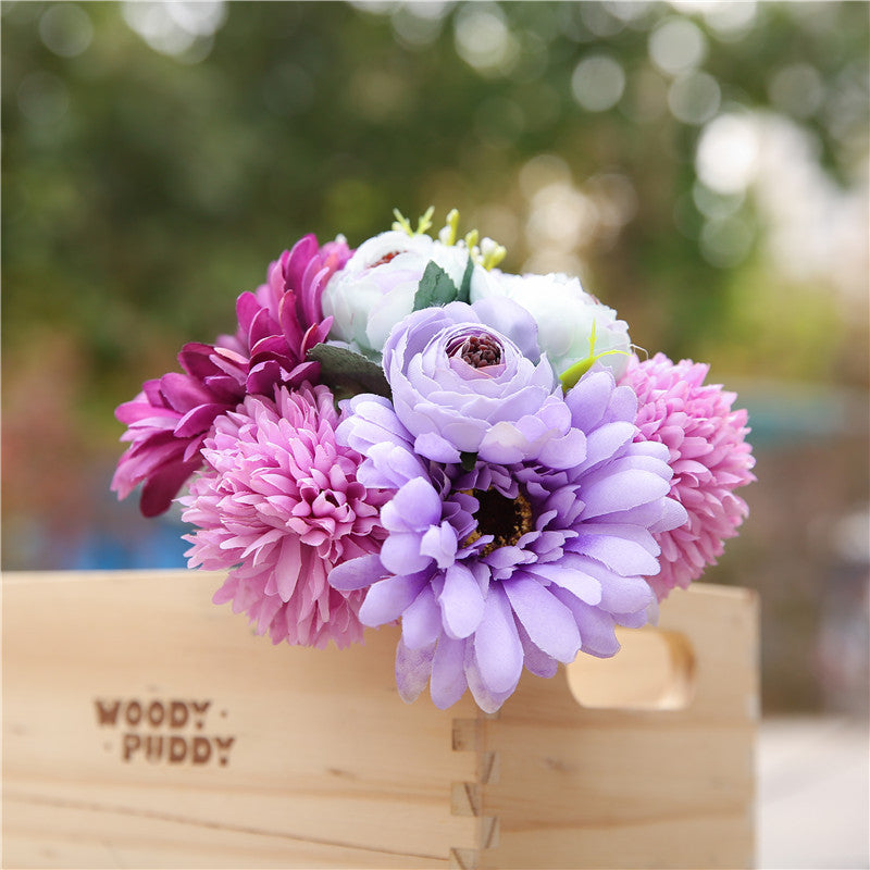 Arrangements de bouquets mixtes de fleurs artificielles pour chrysanthèmes - 7 styles