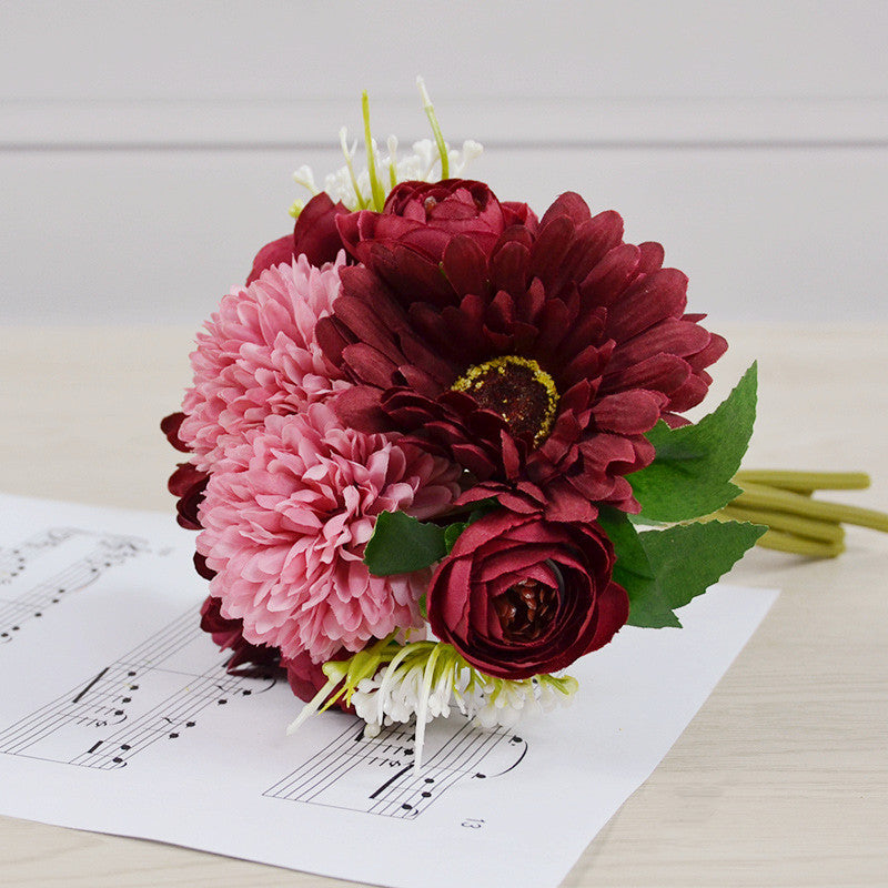 Arrangements de bouquets mixtes de fleurs artificielles pour chrysanthèmes - 7 styles