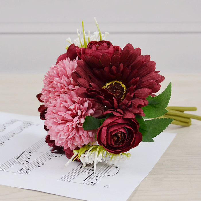 Artificial Flowers Mum Mixed Bouquet Arrangements- 7 Styles