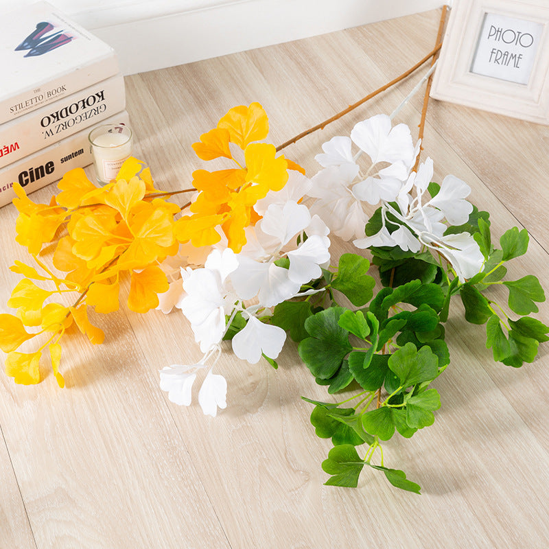 Branche de Ginkgo Biloba au toucher réaliste de 35 po en vrac, fausse plante artificielle en gros 