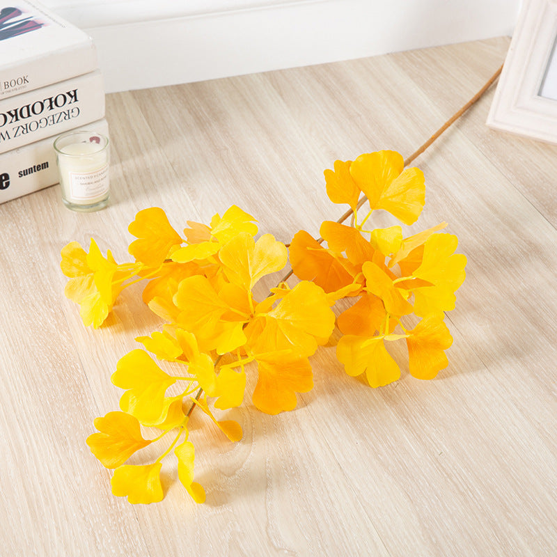 Branche de Ginkgo Biloba au toucher réaliste de 35 po en vrac, fausse plante artificielle en gros 