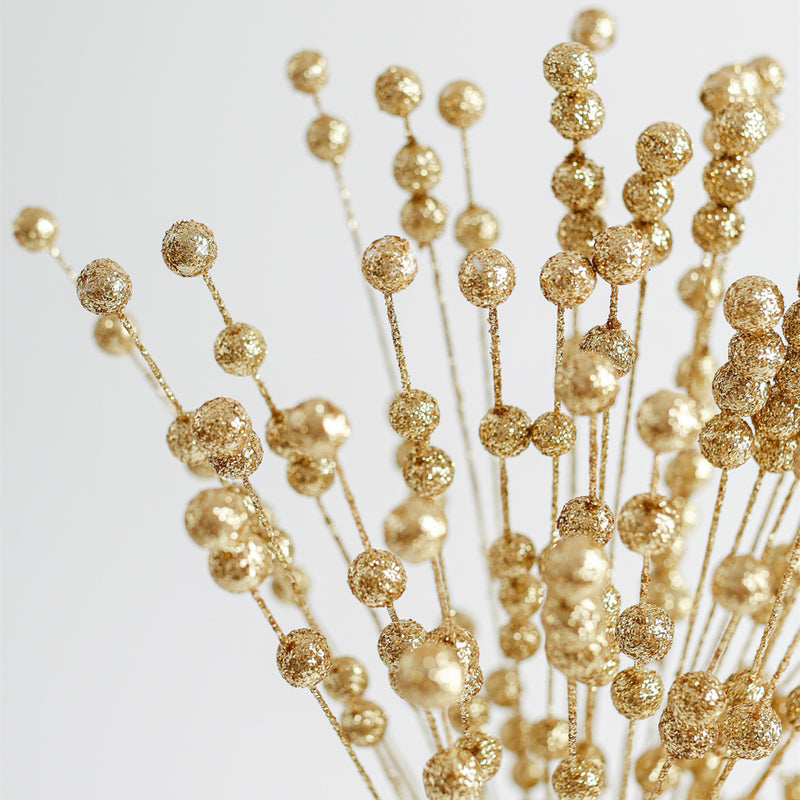 Bulk 12" Pack of 8 Bundles Christmas Berries Twigs Artificial Gold Fruit Christmas Tree Wholesale