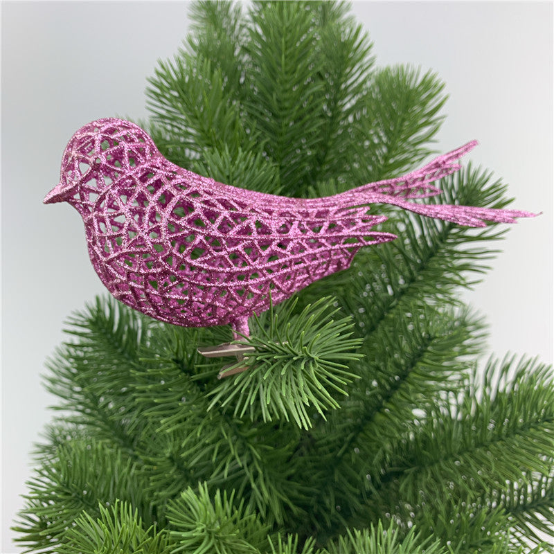 Bulk 6" Artificial Glitter Bird Ornaments Sparkly for Christmas Wholesale