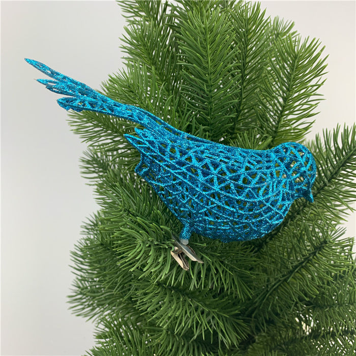 Bulk 6" Artificial Glitter Bird Ornaments Sparkly for Christmas Wholesale