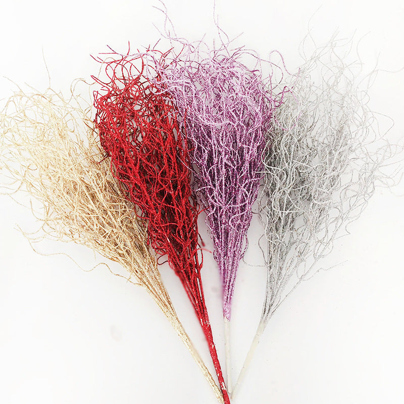 Bulk 17" Artificial Glitter Christmas Bush Stem Picks Ornaments Decorative Wholesale