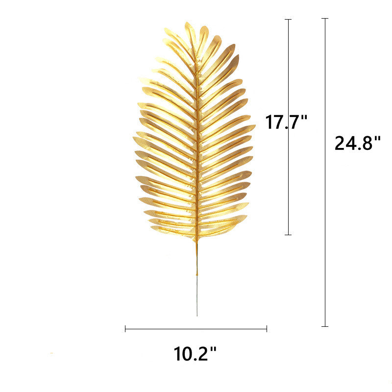 Bulk Artificial Realistic Golden Plants Leaf Tropical Palm Leaf Decorations for Balloon Garland Decor Wedding Birthday Tropical Jungle PartyWholesale