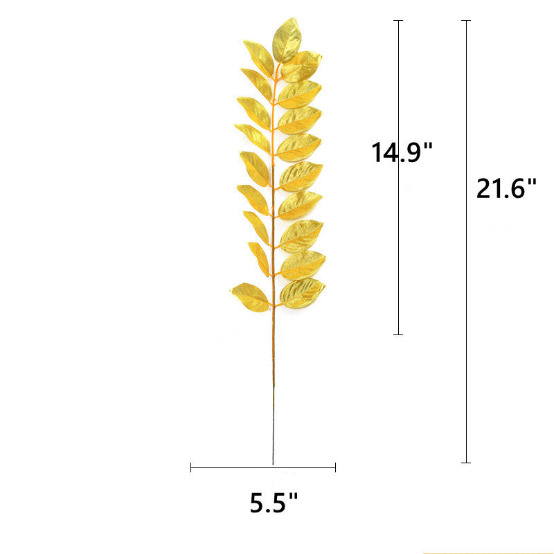 Bulk Artificial Realistic Golden Plants Leaf Tropical Palm Leaf Decorations for Balloon Garland Decor Wedding Birthday Tropical Jungle PartyWholesale