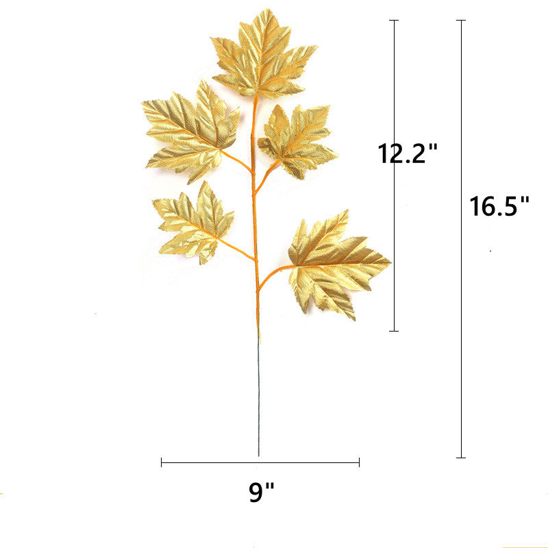 Bulk Artificial Realistic Golden Plants Leaf Tropical Palm Leaf Decorations for Balloon Garland Decor Wedding Birthday Tropical Jungle PartyWholesale