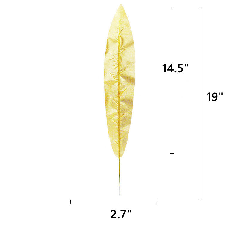 Bulk Artificial Realistic Golden Plants Leaf Tropical Palm Leaf Decorations for Balloon Garland Decor Wedding Birthday Tropical Jungle PartyWholesale