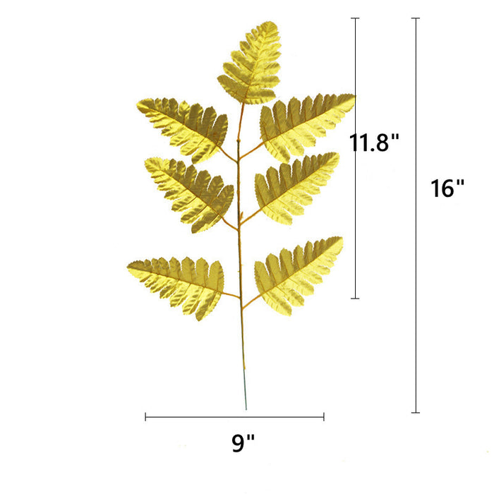 Bulk Artificial Realistic Golden Plants Leaf Tropical Palm Leaf Decorations for Balloon Garland Decor Wedding Birthday Tropical Jungle PartyWholesale