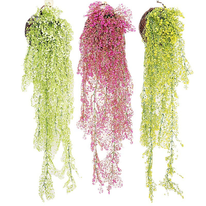 Sauce de bola de oro artificial que cuelga la decoración casera de la vid de la flor del Faux 