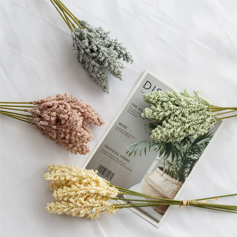 A granel 12 "Flores artificiales Orejas de maíz Grano de flores Ramos de flores de tallo de trigo al por mayor