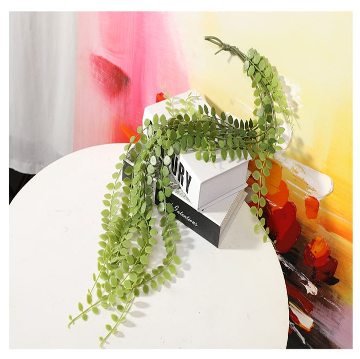 Planta verde artificial a granel, follaje redondo de ratán, decoración de vegetación de vid colgante, venta al por mayor de 39 pulgadas 