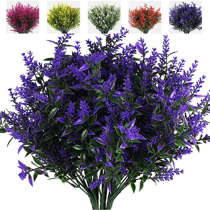 Bulk Artificial Greenery Plants Lavender UV Resistant Shrubs for Outdoors Hanging Planters Window Box Front Porch Indoor Decorations Wholesale