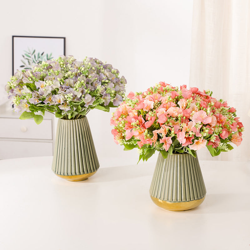 Flor de nacimiento de septiembre Arbustos artificiales Flores Morning Glory Bouquet