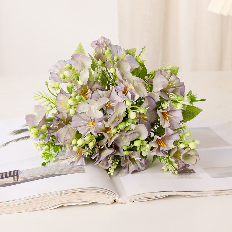 Flor de nacimiento de septiembre Arbustos artificiales Flores Morning Glory Bouquet