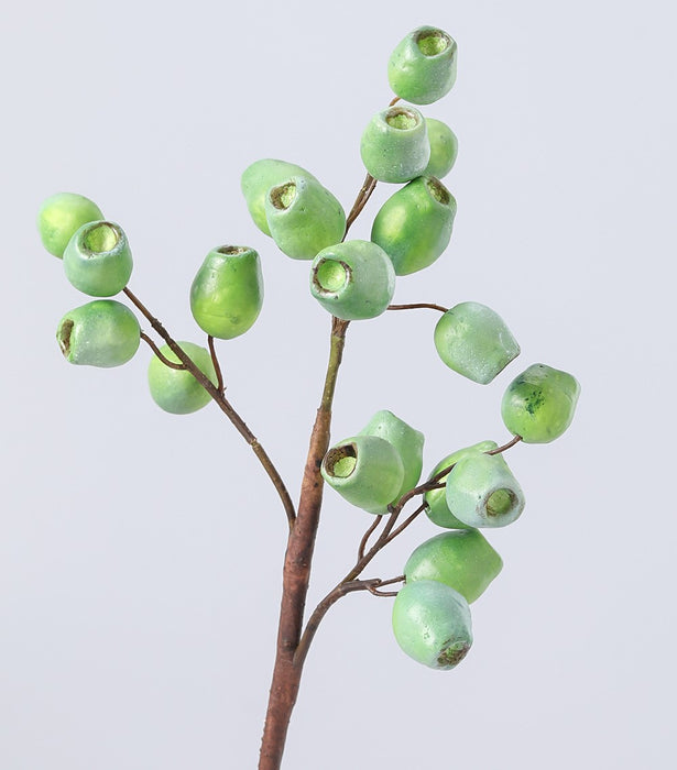 Vainas de nueces de goma artificial a granel Olea Europaea Fruit Eucalyptus Fruit 22 pulgadas al por mayor 