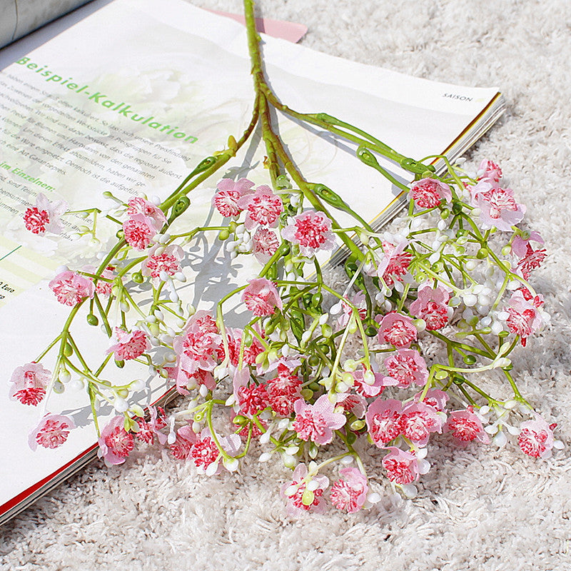 Bouquet de fleurs en soie pour mariage, 19 pouces, tiges de gypsophile, branches, bouquet de fleurs, vente en gros 