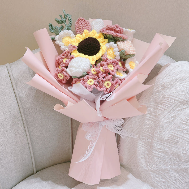 Bulk Handmade Crochet Flowers Gifts Floral Arrangement Wholesale