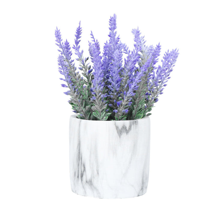 Bulk Artificial Potted Plants Lavender Flowers in Ceramic Pot Wholesale
