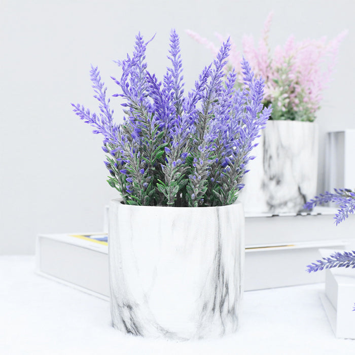 Bulk Artificial Potted Plants Lavender Flowers in Ceramic Pot Wholesale