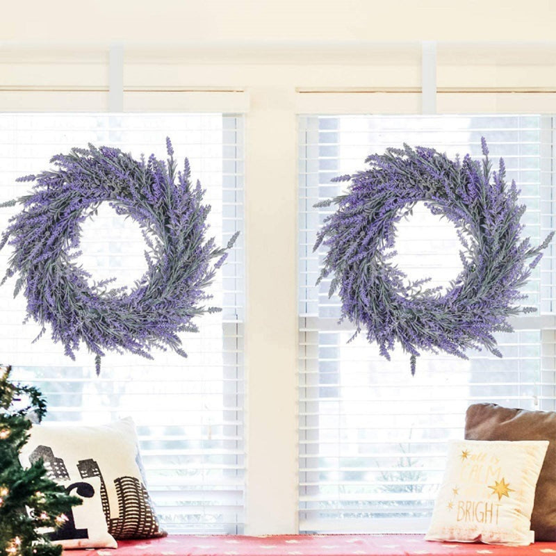 Bulk 18" Artificial Lavender Wreath for Front Door Wholesale
