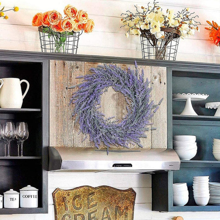 Bulk 18" Artificial Lavender Wreath for Front Door Wholesale