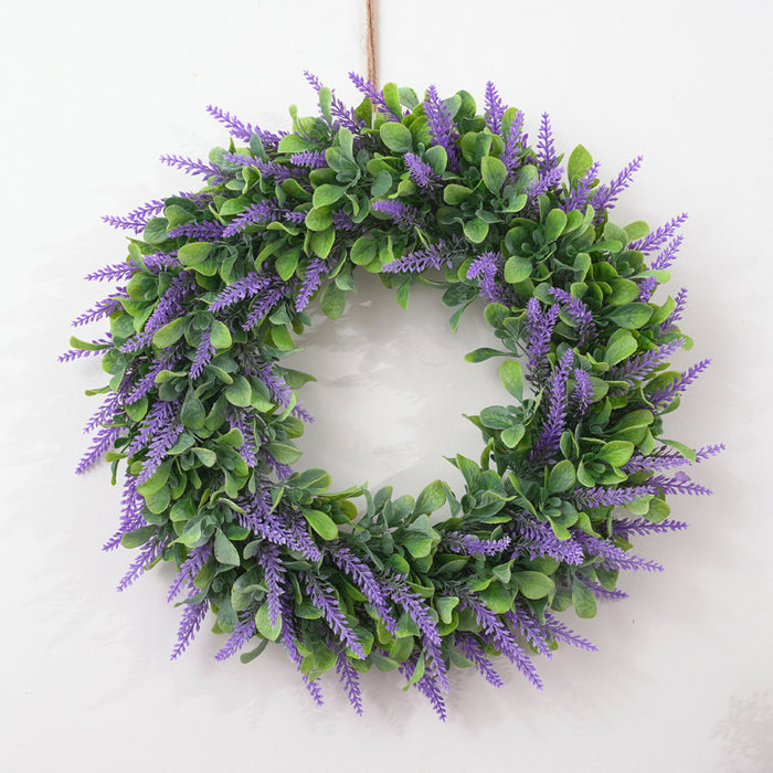 Bulk 17" Artificial Lavender Wreath for Door Farmhouse Wholesale