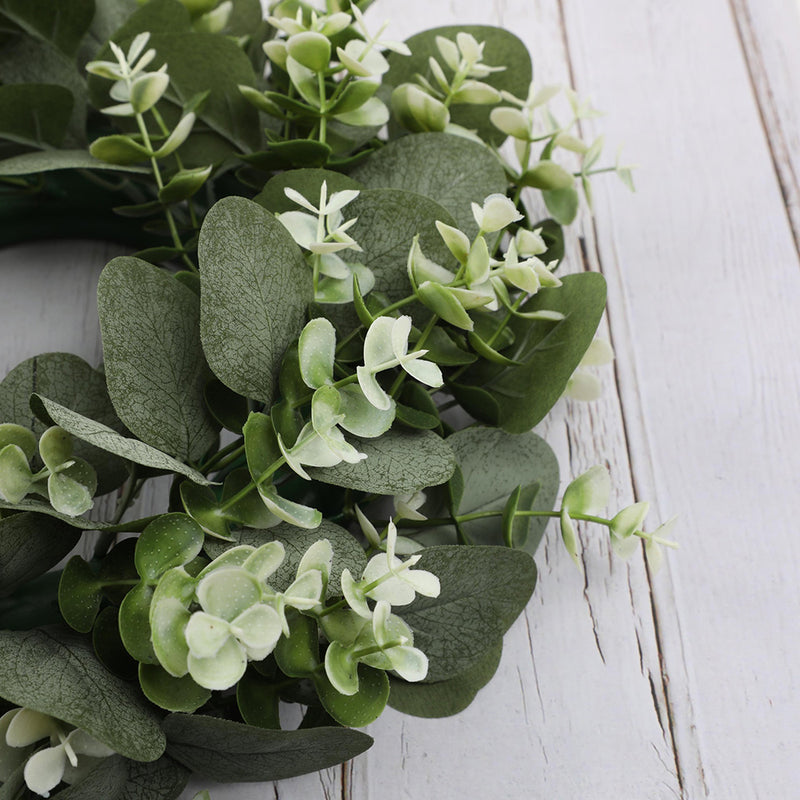 Artificial Leaves Eucalyptus Wreath 15 Inch for Decoration