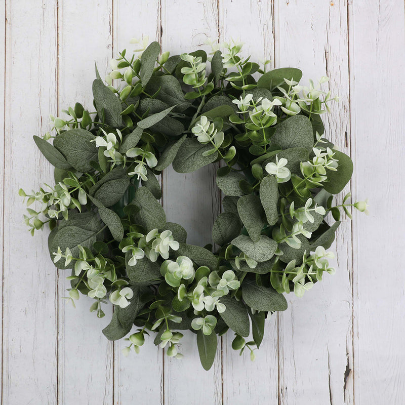 Artificial Leaves Eucalyptus Wreath 15 Inch for Decoration