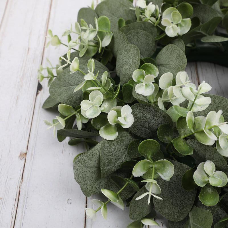 Artificial Leaves Eucalyptus Wreath 15 Inch for Decoration