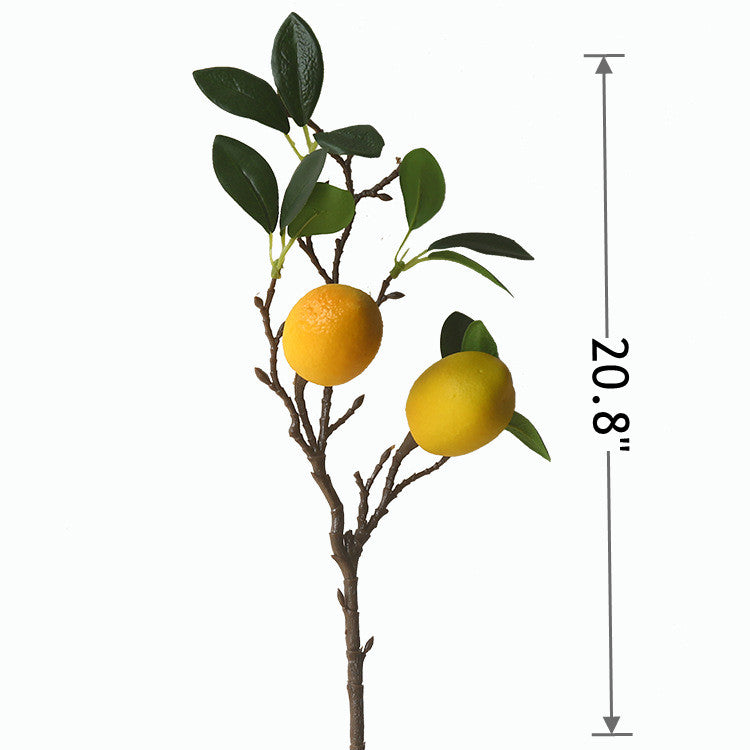 Tiges de citron artificielles en vrac de 20 pouces Tiges de fruits artificielles en gros