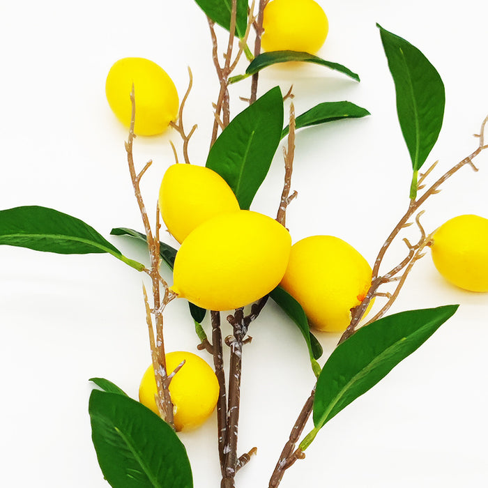 Venta al por mayor de frutas artificiales de tallo largo de ramas de limón de 37 "a granel 