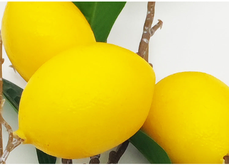 Venta al por mayor de frutas artificiales de tallo largo de ramas de limón de 37 "a granel 