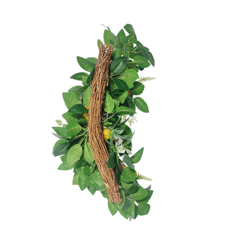 Bulk Artificial Lemon Flowers Leaves Eucalyptus Door Hanging Spring Decoration 20 Inch Wholesale